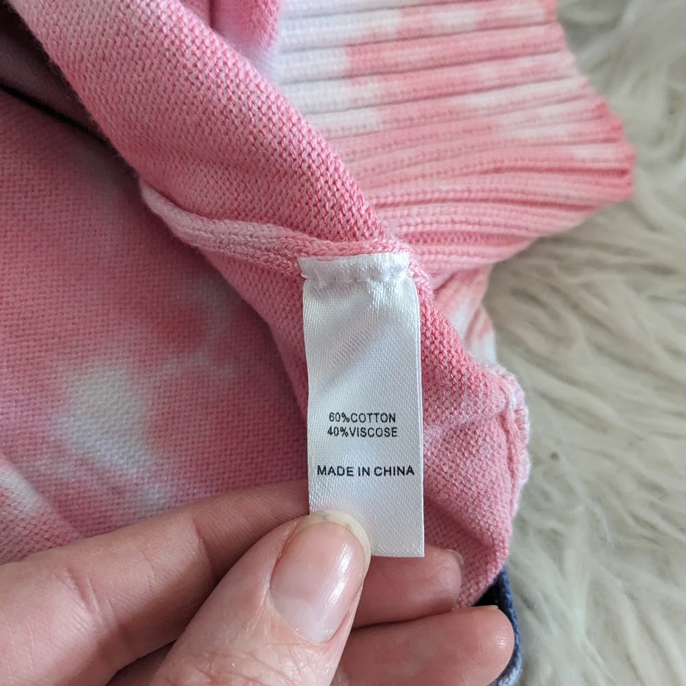Pink Pastel Tie Dye Cold Off Shoulder Cut-out Sweater Central Park West Revolve